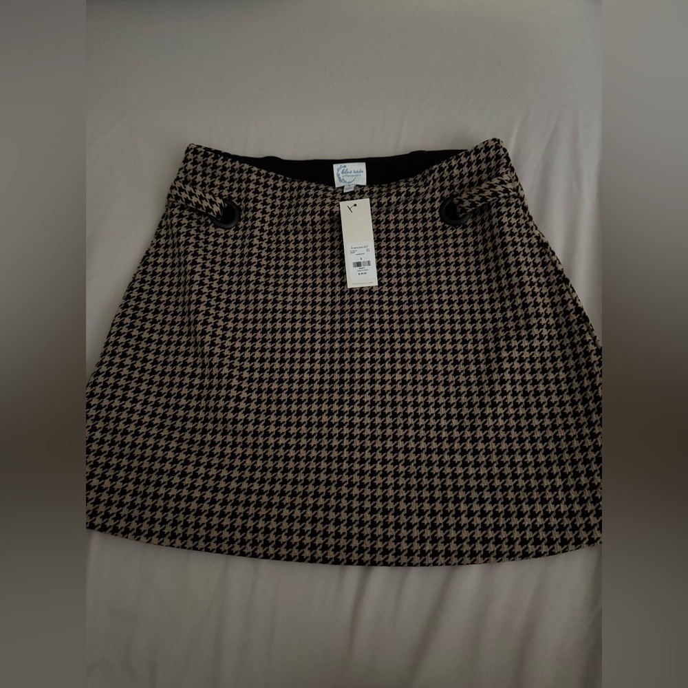 Blue Rain Houndstooth Mini Skirt